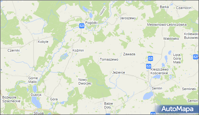 mapa Tomaszewo gmina Zblewo, Tomaszewo gmina Zblewo na mapie Targeo