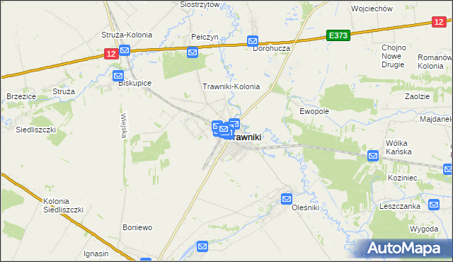 mapa Trawniki powiat świdnicki, Trawniki powiat świdnicki na mapie Targeo