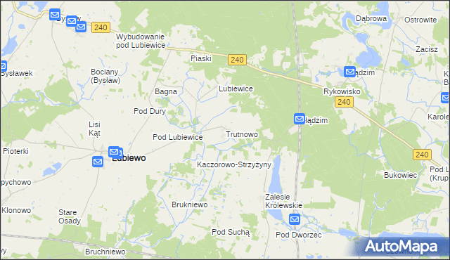 mapa Trutnowo gmina Lubiewo, Trutnowo gmina Lubiewo na mapie Targeo