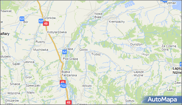 mapa Trybsz, Trybsz na mapie Targeo