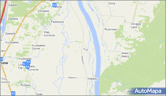 mapa Tryl, Tryl na mapie Targeo