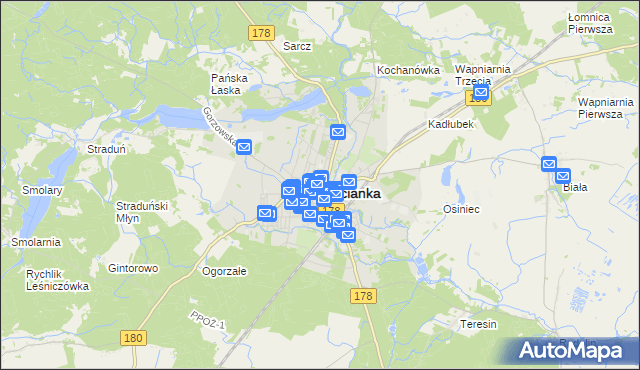 mapa Trzcianka powiat czarnkowsko-trzcianecki, Trzcianka powiat czarnkowsko-trzcianecki na mapie Targeo