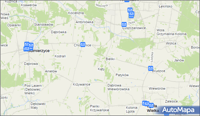 mapa Trzciniec gmina Sulmierzyce, Trzciniec gmina Sulmierzyce na mapie Targeo