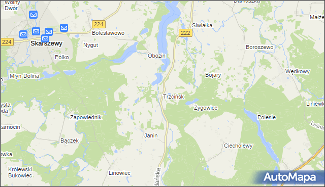 mapa Trzcińsk, Trzcińsk na mapie Targeo
