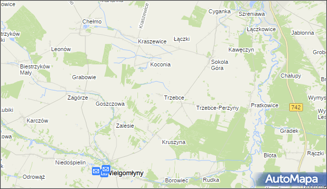 mapa Trzebce, Trzebce na mapie Targeo