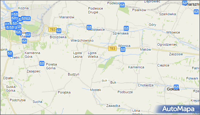 mapa Trzebienice, Trzebienice na mapie Targeo