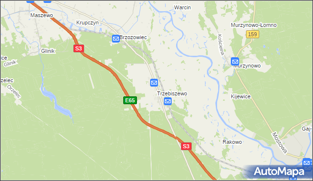 mapa Trzebiszewo, Trzebiszewo na mapie Targeo