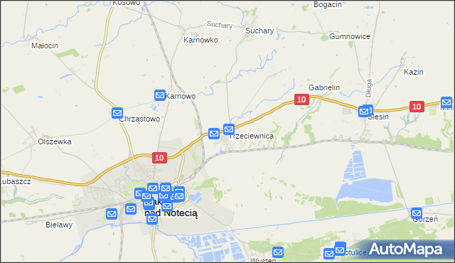 mapa Trzeciewnica, Trzeciewnica na mapie Targeo