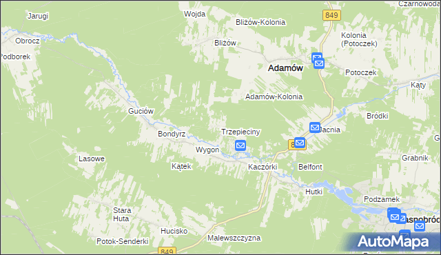 mapa Trzepieciny, Trzepieciny na mapie Targeo