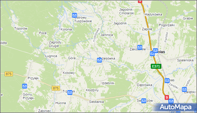 mapa Trzęsówka, Trzęsówka na mapie Targeo