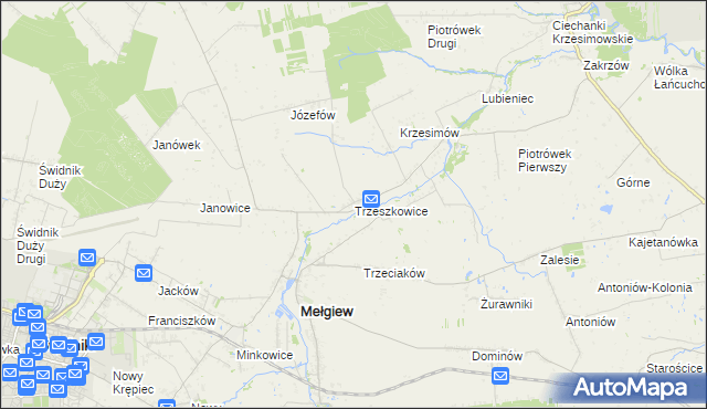 mapa Trzeszkowice, Trzeszkowice na mapie Targeo