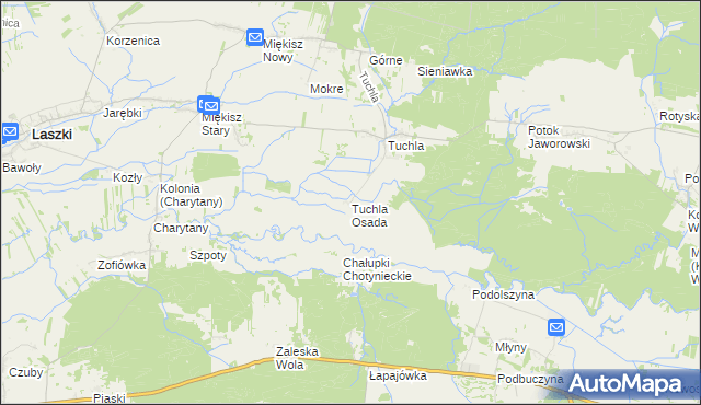 mapa Tuchla Osada, Tuchla Osada na mapie Targeo