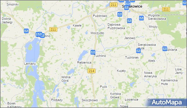 mapa Tuchlino, Tuchlino na mapie Targeo