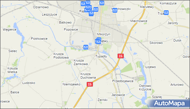 mapa Tupadły gmina Inowrocław, Tupadły gmina Inowrocław na mapie Targeo