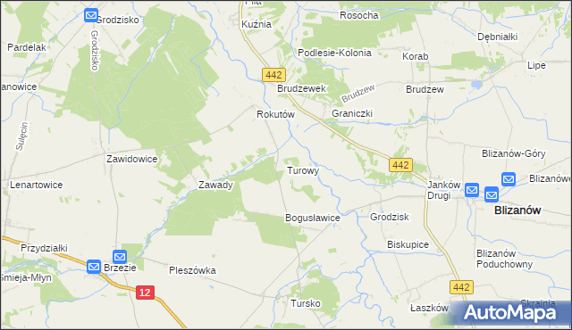 mapa Turowy, Turowy na mapie Targeo