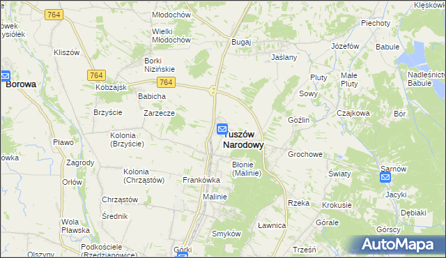 mapa Tuszów Narodowy, Tuszów Narodowy na mapie Targeo
