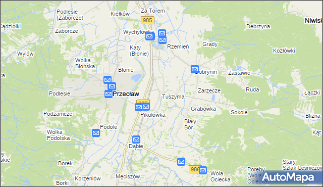 mapa Tuszyma, Tuszyma na mapie Targeo