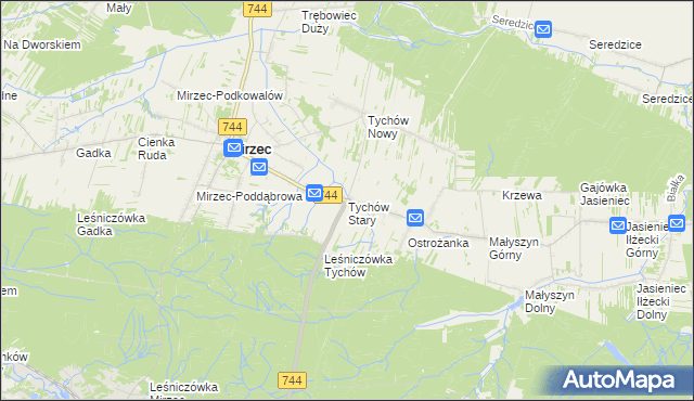 mapa Tychów Stary, Tychów Stary na mapie Targeo