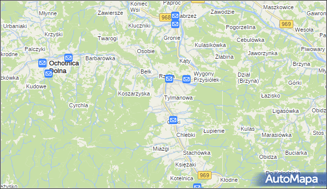 mapa Tylmanowa, Tylmanowa na mapie Targeo