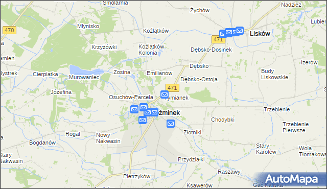 mapa Tymianek, Tymianek na mapie Targeo