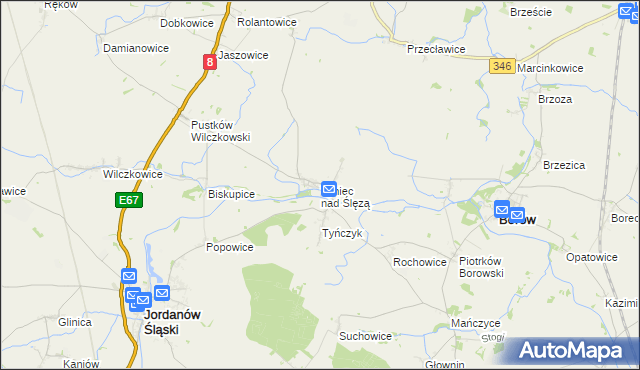 mapa Tyniec nad Ślęzą, Tyniec nad Ślęzą na mapie Targeo