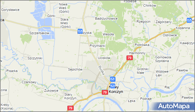 mapa Ucisków, Ucisków na mapie Targeo