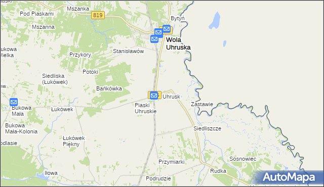 mapa Uhrusk, Uhrusk na mapie Targeo
