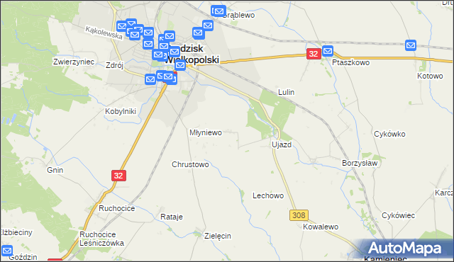 mapa Ujazd-Huby, Ujazd-Huby na mapie Targeo