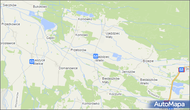 mapa Ujeździec Wielki, Ujeździec Wielki na mapie Targeo