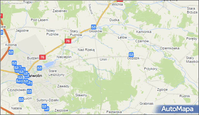 mapa Unin gmina Górzno, Unin gmina Górzno na mapie Targeo