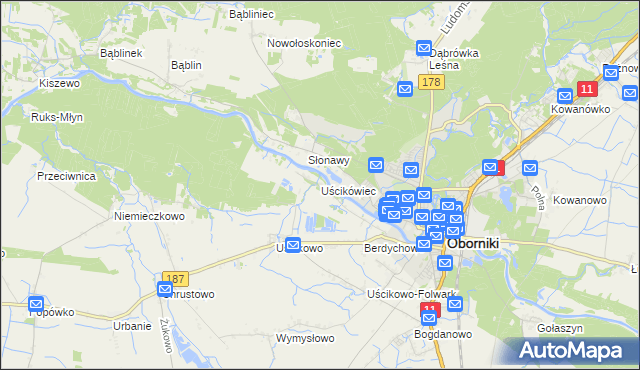 mapa Uścikówiec, Uścikówiec na mapie Targeo