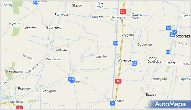 mapa Ustków gmina Krotoszyn, Ustków gmina Krotoszyn na mapie Targeo