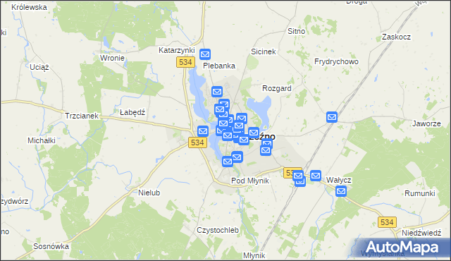 mapa Wąbrzeźno, Wąbrzeźno na mapie Targeo