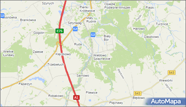 mapa Wałdowo Szlacheckie, Wałdowo Szlacheckie na mapie Targeo