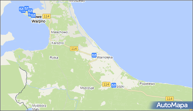 mapa Warnołęka, Warnołęka na mapie Targeo