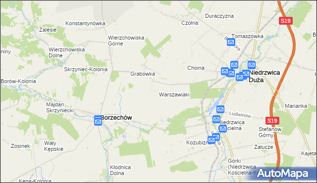 mapa Warszawiaki, Warszawiaki na mapie Targeo