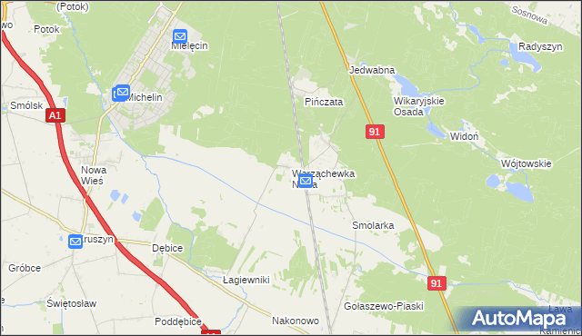 mapa Warząchewka Nowa, Warząchewka Nowa na mapie Targeo