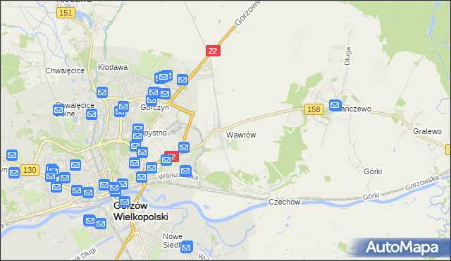 mapa Wawrów, Wawrów na mapie Targeo