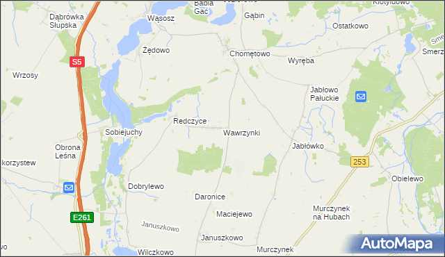 mapa Wawrzynki, Wawrzynki na mapie Targeo