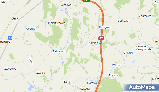 mapa Ważyny, Ważyny na mapie Targeo