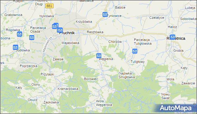 mapa Węgierka, Węgierka na mapie Targeo