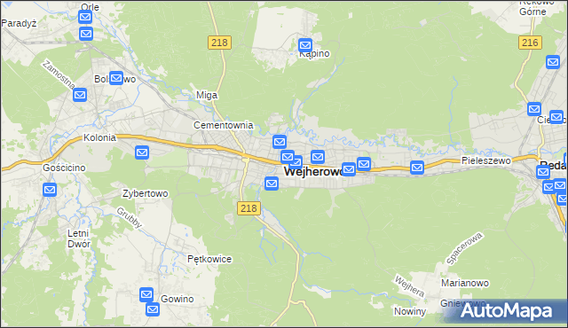 mapa Wejherowo, Wejherowo na mapie Targeo