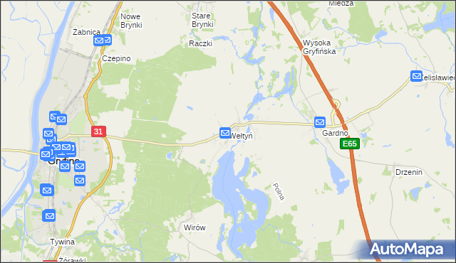 mapa Wełtyń, Wełtyń na mapie Targeo