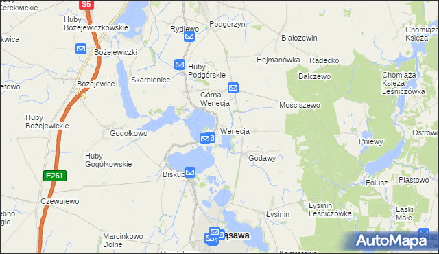 mapa Wenecja gmina Żnin, Wenecja gmina Żnin na mapie Targeo