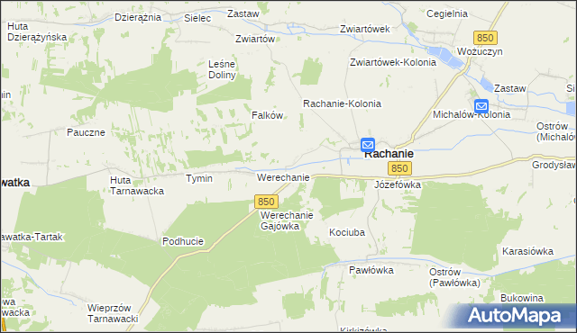 mapa Werechanie-Kolonia, Werechanie-Kolonia na mapie Targeo