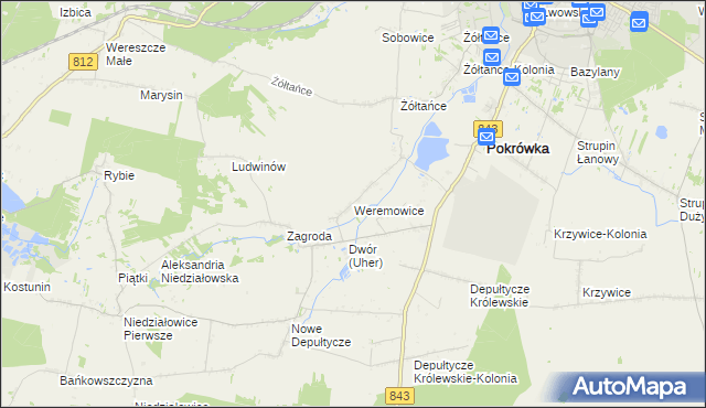 mapa Weremowice, Weremowice na mapie Targeo