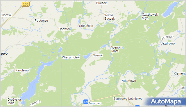 mapa Wersk, Wersk na mapie Targeo