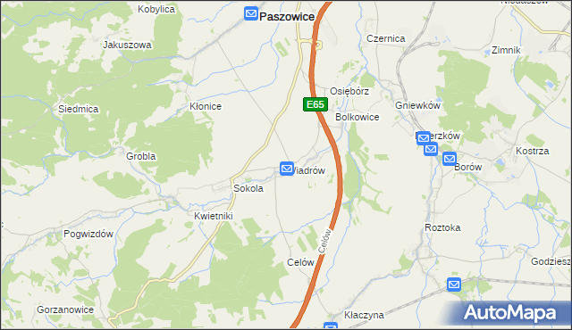 mapa Wiadrów, Wiadrów na mapie Targeo