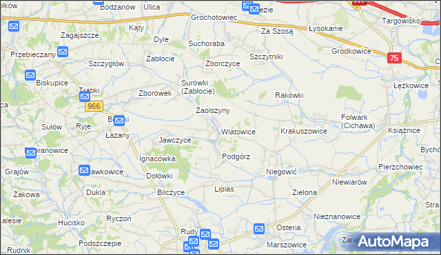 mapa Wiatowice, Wiatowice na mapie Targeo