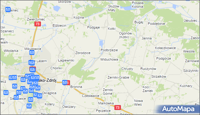 mapa Widuchowa gmina Busko-Zdrój, Widuchowa gmina Busko-Zdrój na mapie Targeo